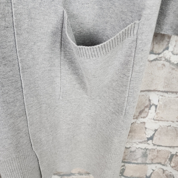 Charlie Paige Long Open Cardigan Pouch Pocket Light Gray No Size Measures Medium - Picture 4 of 13